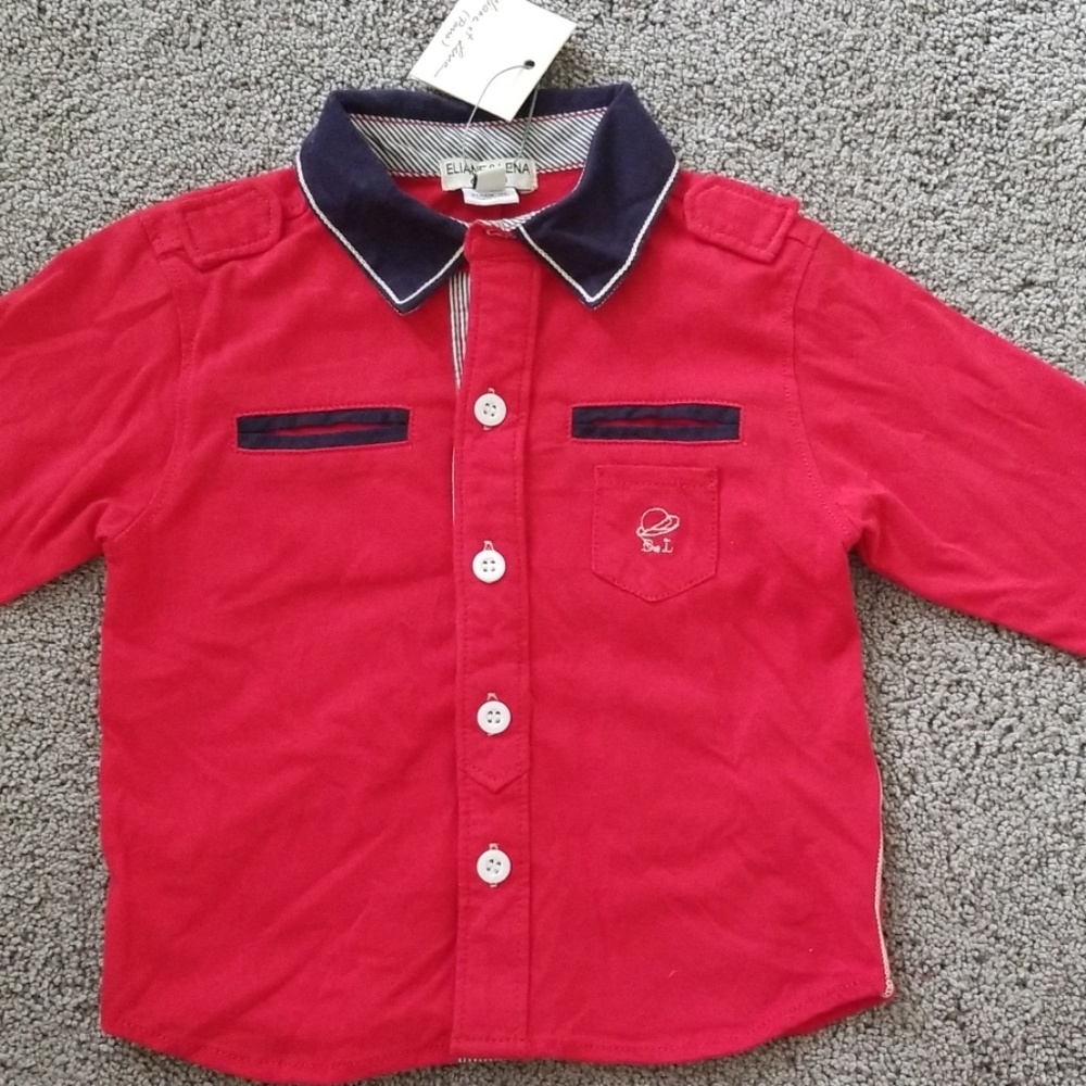 Boys button soft top new 6m very soft